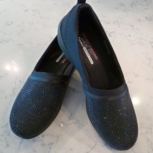 Skechers Arya Sparkle Slip-On Shoes - Black